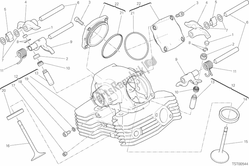All parts for the Vertical Head of the Ducati Scrambler Urban Enduro Brasil 803 2017